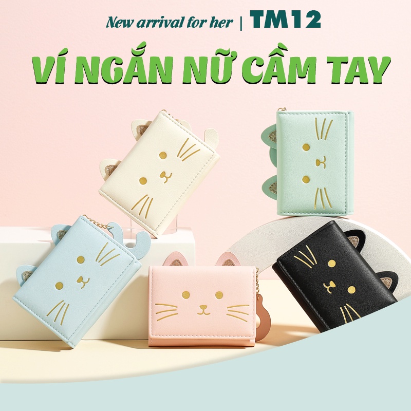 Ví nữ ngắn mini cầm tay chính hãng TAILIAN dễ thương nhỏ gọn nhiều ngăn đựng tiền da cao cấp cực đẹp giá rẻ TM12