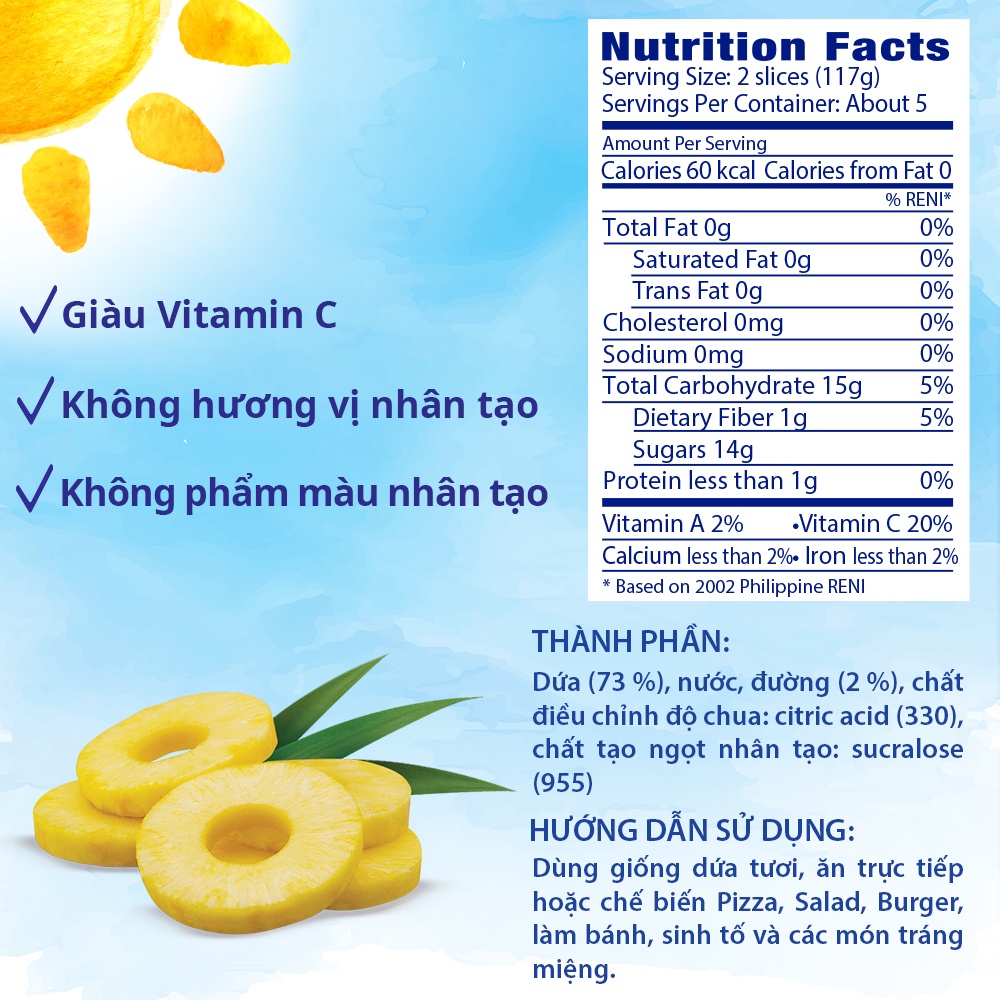 Dứa Tươi Nguyên Lát Dole (560g)