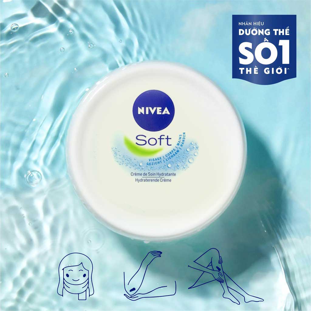 Kem dưỡng ẩm chuyên sâu Nivea Soft nhập khẩu Đức 200ml