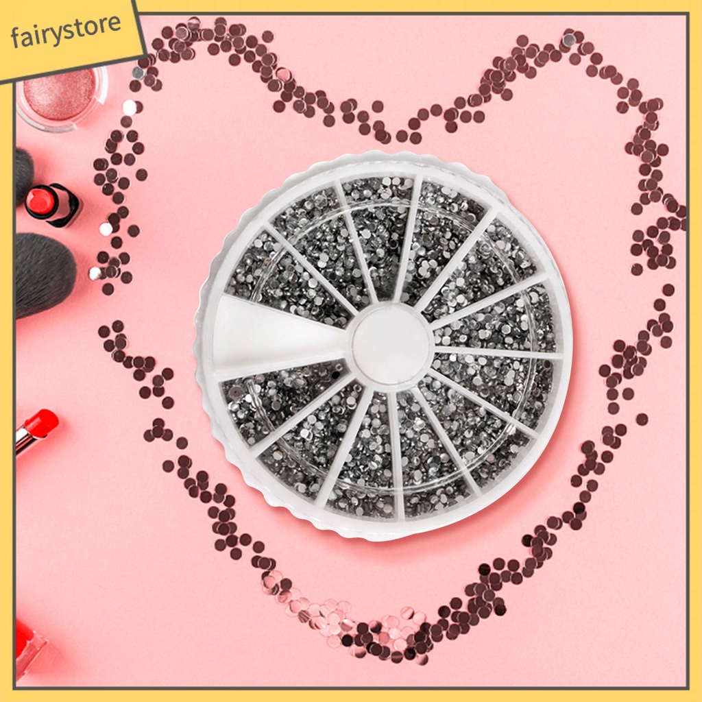 Hộp 2400 phụ kiện đá đẹp mắt thời trang kích thước 1.5mm dùng đính trang trí móng tay