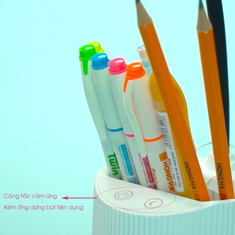 Đèn Học Để Bàn Tích Điện Chống Cận 3 Chế Độ Sáng Cảm Ứng Thông Minh Hồng Hà - 3546