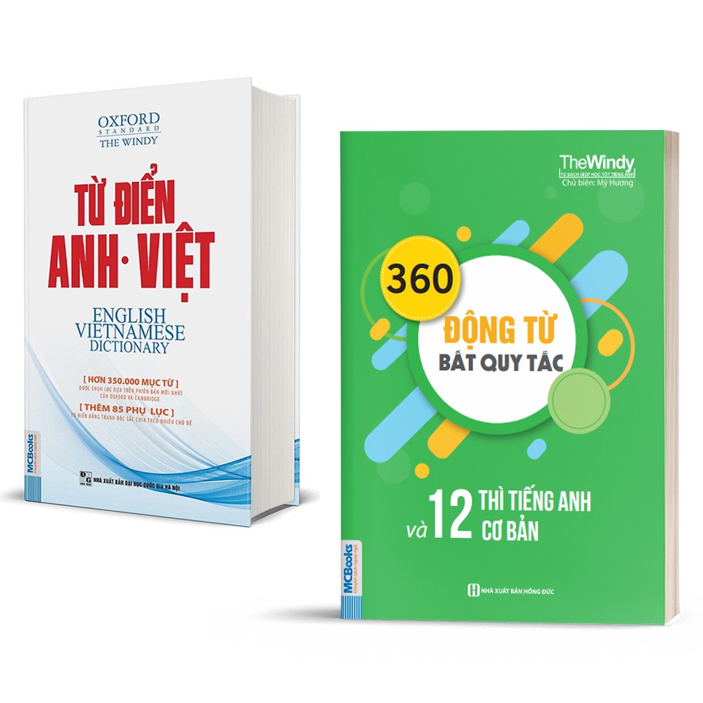 Sách Combo 2 cuốn Từ Điển Anh Anh Việt Và 360 Động Từ Bất Quy Tắc 12 Thì Cơ Bản Trong Tiếng Anh Khổ To MCFO9063