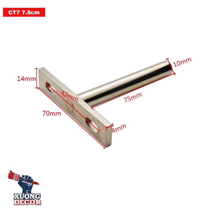 Chốt T đỡ kệ, tủ âm tường 7cm bộ 2 cái CT7 Hàng Cao Cấp