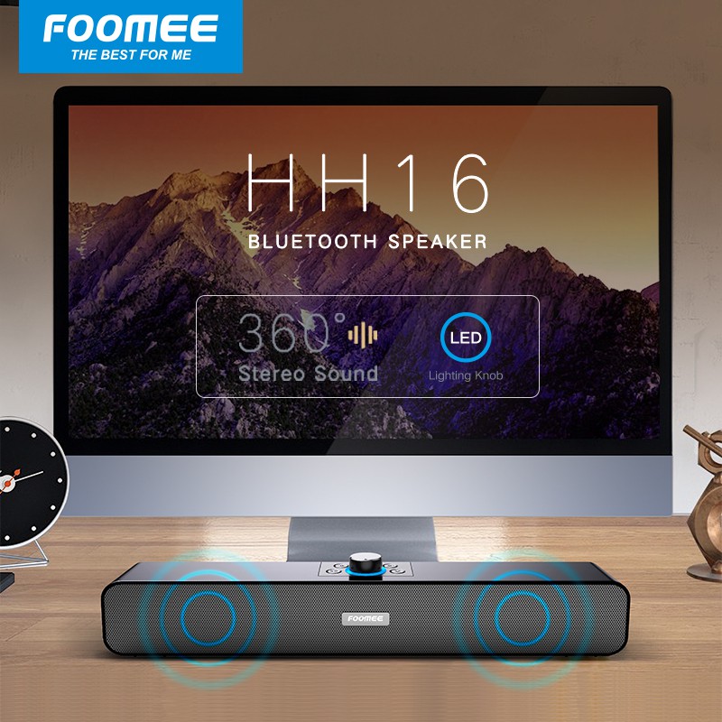 FOOMEE HH16 Loa Bluetooth Vi Tính, Máy Tính, Âm Thanh 360 Độ Nghe Nhạc, Xem Phim Cực Đã, Loa Soundbar Để Bàn