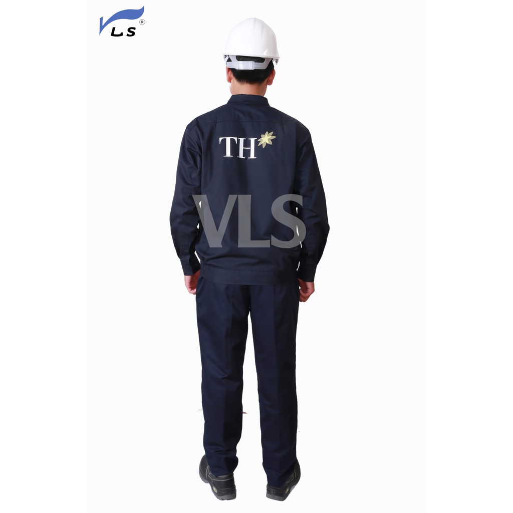 Quần áo bảo hộ lao động kéo khóa, vải pangrim Hàn Quốc 2721, có in logo theo yêu cầu