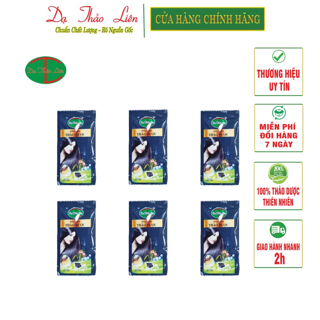 Dầu gội Dạ Thảo Liên 100% thảo Dược Thiên Nhiên Dạng Gói 5,8ml | Da Thao Lien Shampoo 100% Natural Herbal Package 5.8ml