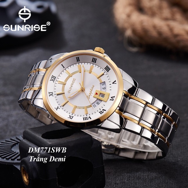 Đồng hồ Sunrise nam mã DM771SWB chính hãng full box giấy tờ hãng