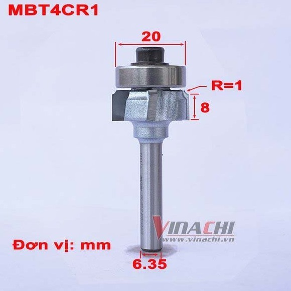 MŨI SOI MÉP CẠNH 4 CÁNH TIDEWAY CÔT 6.35MM - 1 MŨI