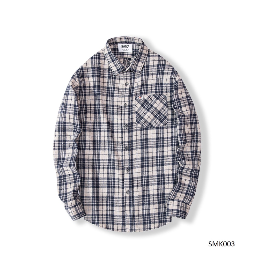 Áo Sơ Mi Nam Flannel Dekace Vải Cotton Dạ Form Rộng