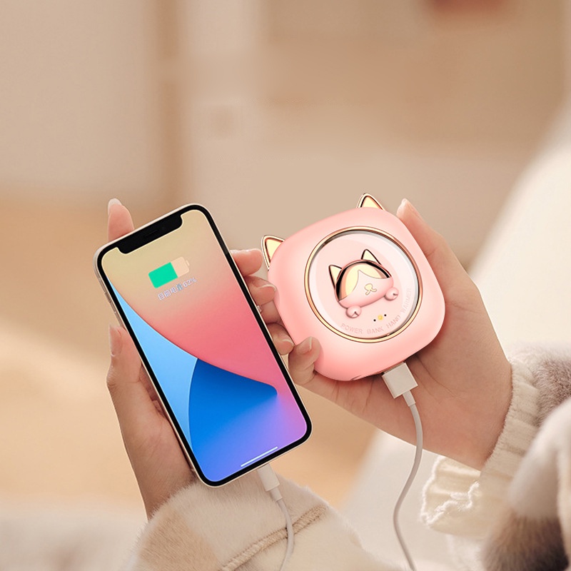 Túi sưởi ấm bàn tay FNELSE loại nhỏ cổng sạc usb tiện dụng hình mèo dễ thương