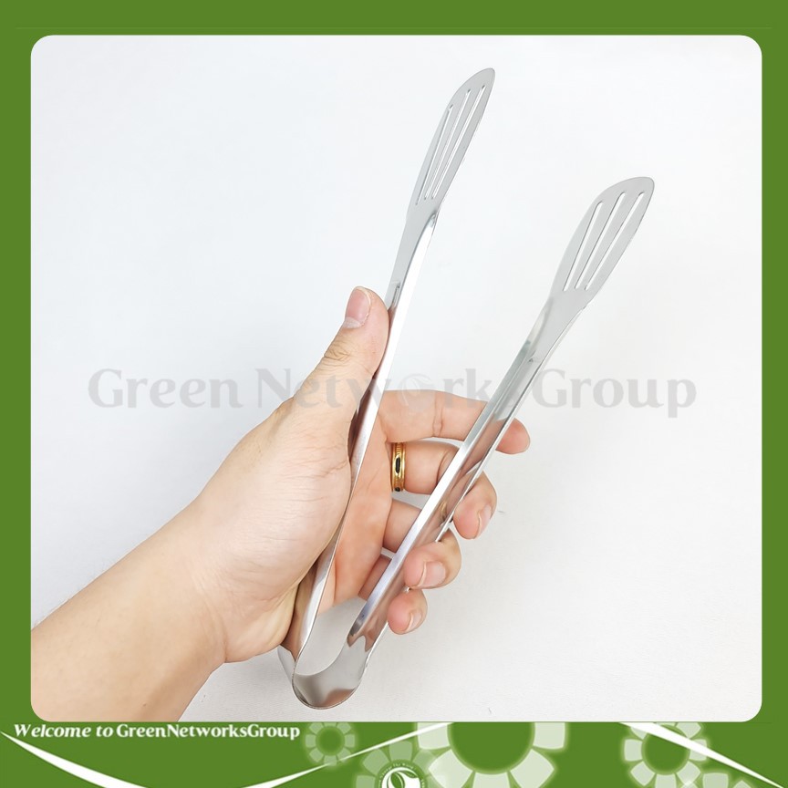 Kẹp gắp thức ăn - kẹp gắp đá bằng inox dài 20cm Greennetworks ( 1 cây )