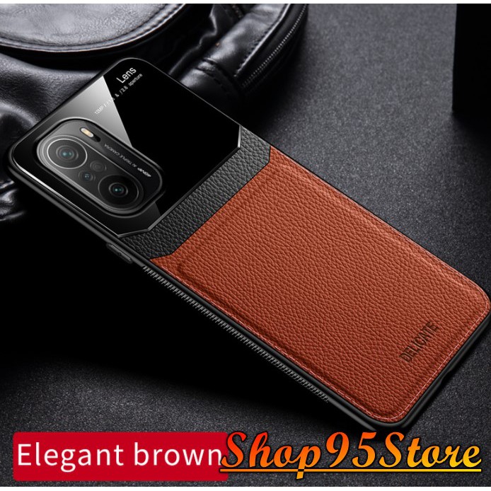 Ốp lưng Xiaomi Redmi K40 / k40 pro Poco F3 hiệu Lens họa tiết giả da cao cấp