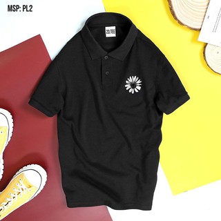 Áo polo đen nam hoa Cúc ngực hottren 2020