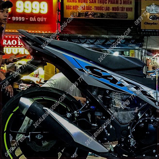 Decal Xe Máy - Tem Trùm Satria, Raider Xám Xanh Đẹp Nhất Soeei Đẹp