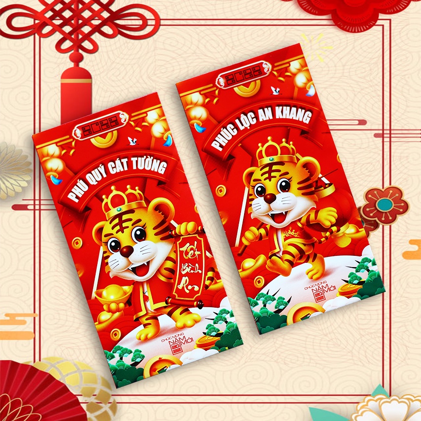 Combo 10 Bao Lì Xì Đẹp DỄ THƯƠNG Ý NGHĨA - Nhiều Mẫu Mới Cho Tết Nhâm Dần 2022 Cao Cấp - BONITA OFFICIAL SHOP (C39)
