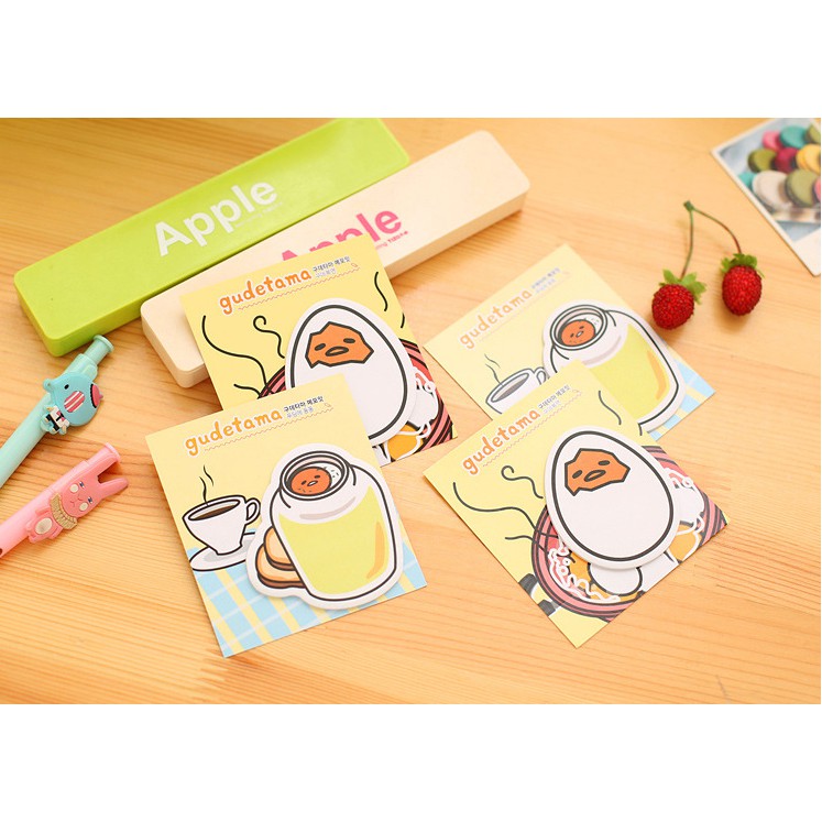 Tập giấy note trứng lười Gudetama, giấy ghi chú đáng yêu Gusshop