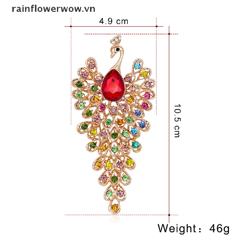 Ghim Cài Áo Hình Con Công Có 3 Màu