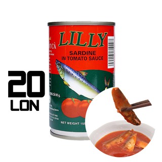 Combo x20 Hộp Cá Trích Sốt Cà LILLY Thái Lan, 155g/Hộp, Vị Chua Ngọt, Ăn Ngon, Dùng Ăn Với Cơm, Bánh Mì