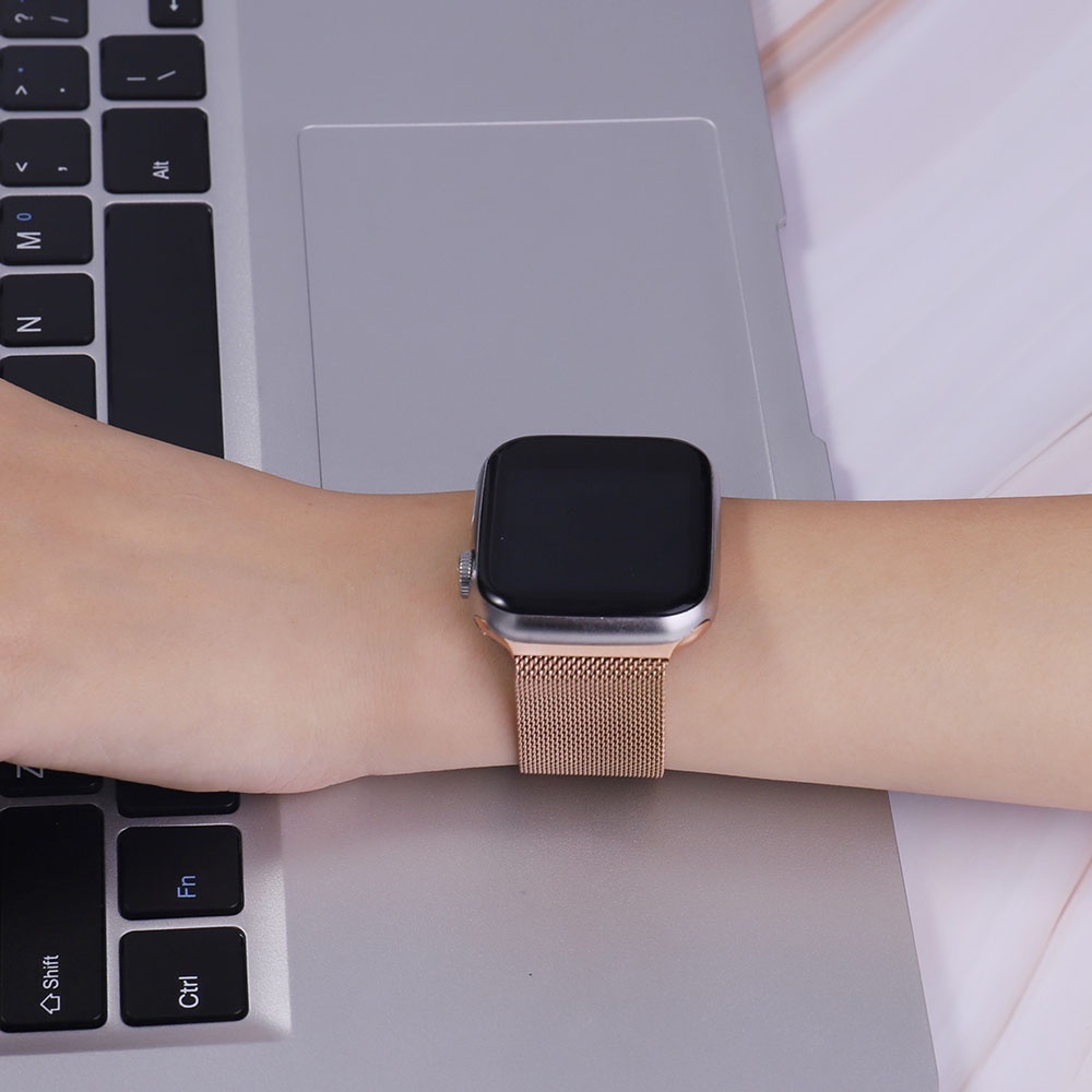 Dây Đeo Inox Milanes Khóa Nam Châm Cho Đồng Hồ Thông Minh Apple watch 44mm 45mm 41mm 42mm 40mm 38mm iwatch se 73456