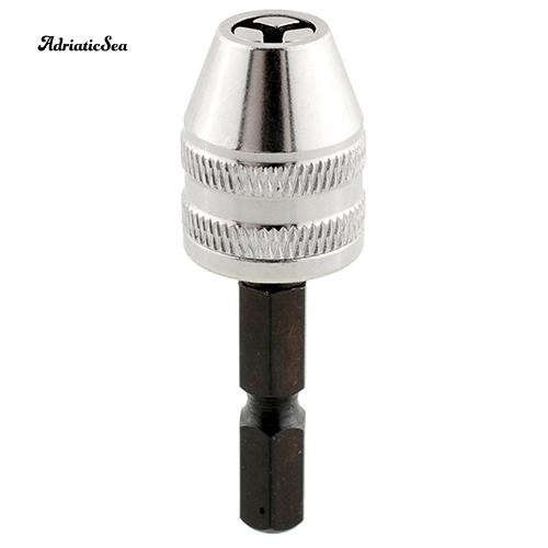 Đầu kẹp mũi khoan 6mm 1/4 inch màu bạc