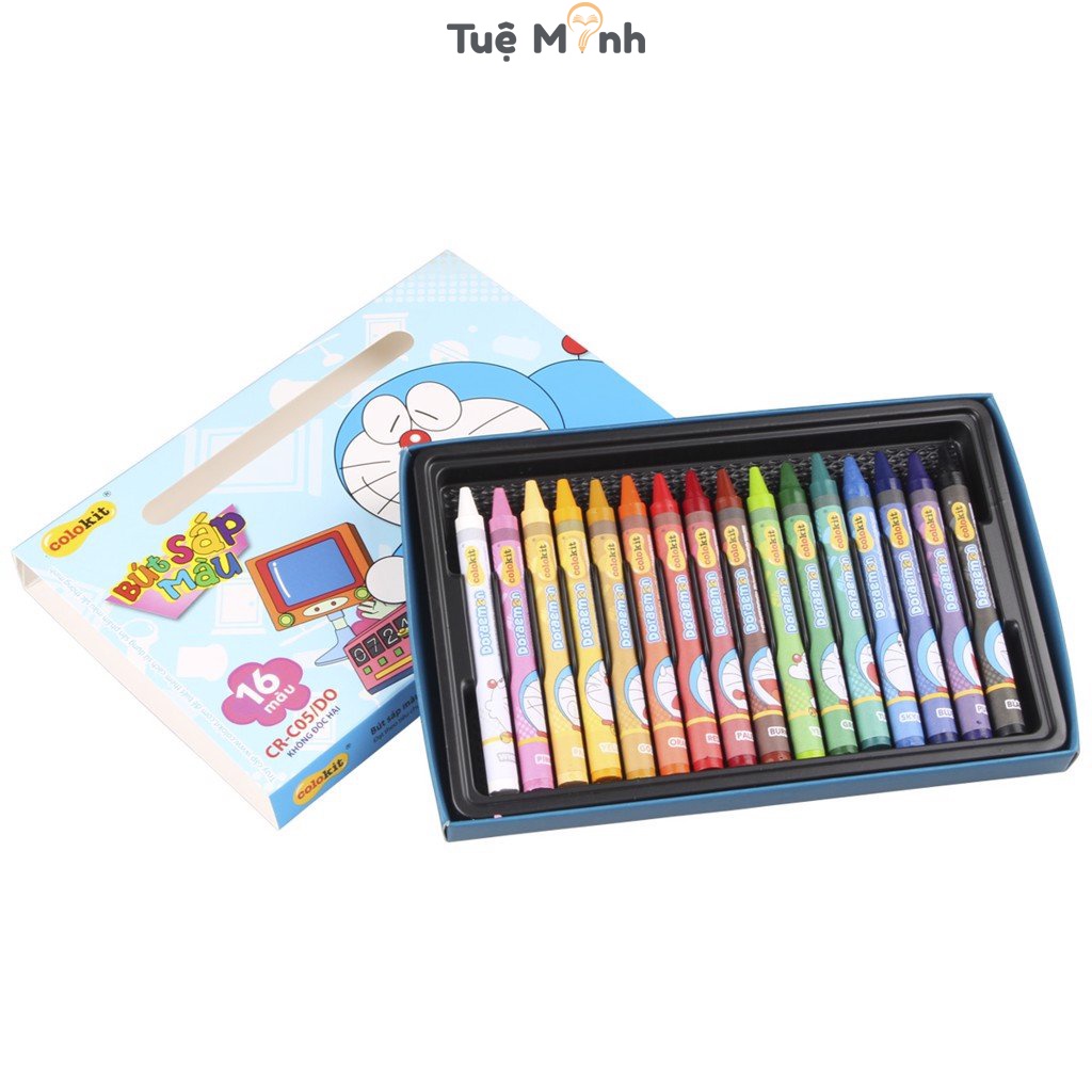 Bút Sáp tô màu bộ 16 màu Thiên Long Colokit Doraemon CR-C05/DO sáp vẽ màu mịn tươi sáng