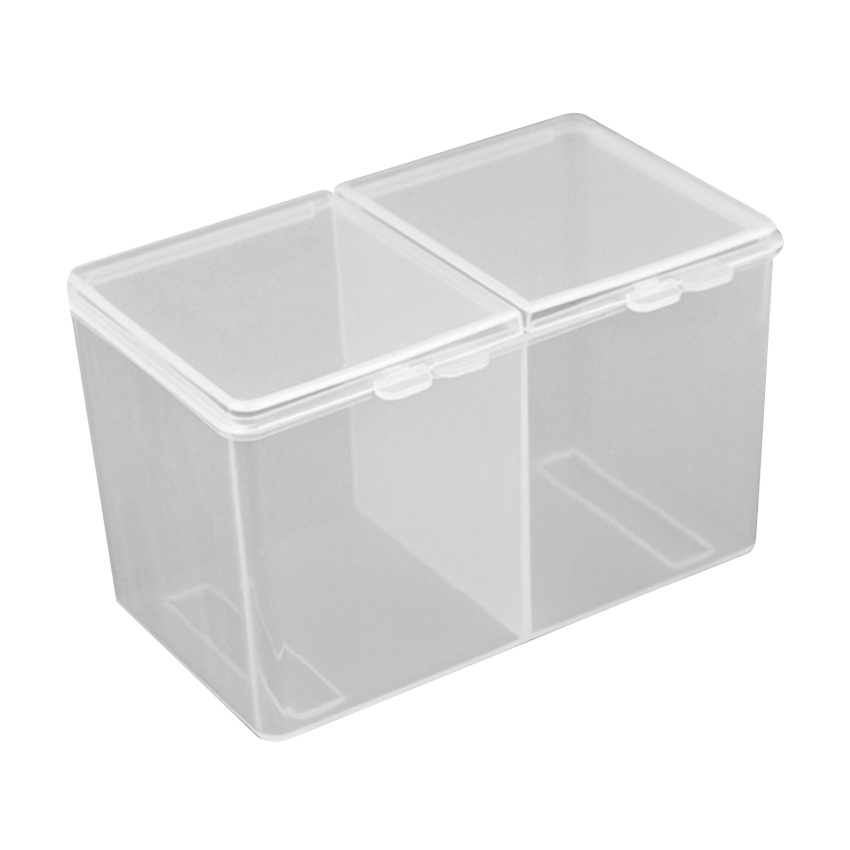 Hộp Đựng Tăm Bông / Bông Tẩy Trang Hai Ngăn Tiện Lợi