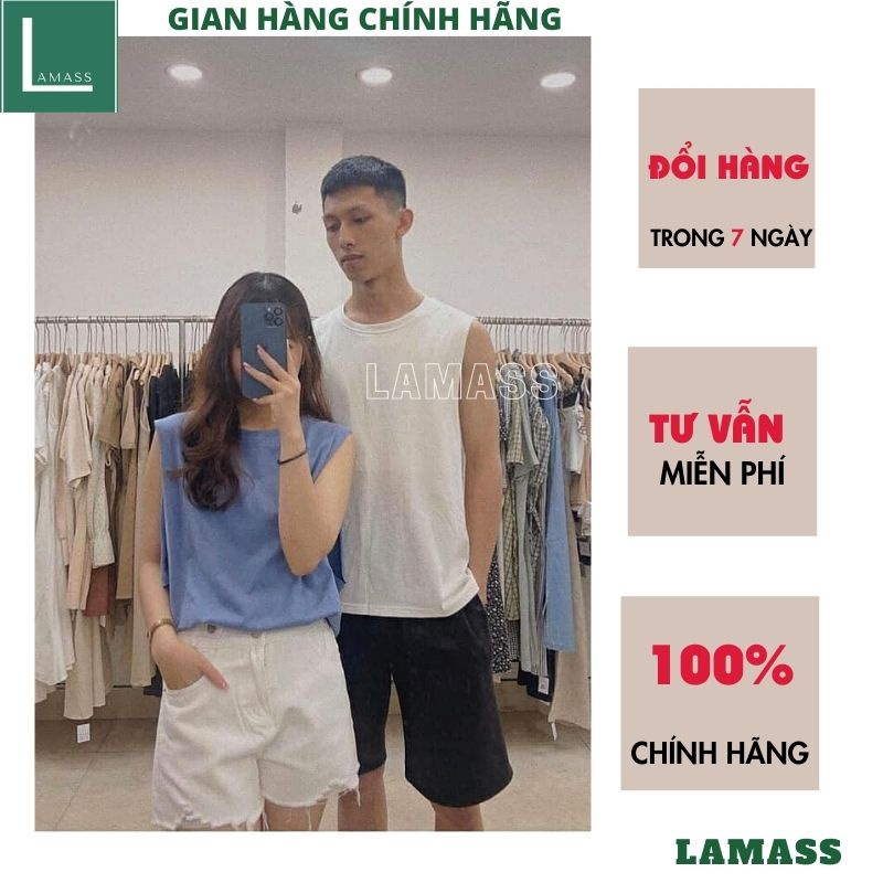 Áo Tank Top Trơn Cotton Siêu Hot Fom Nam Nữ Cá Tinh Mạnh Mẽ Trẻ Trung Năng Động Thoải Mái-LAMASS