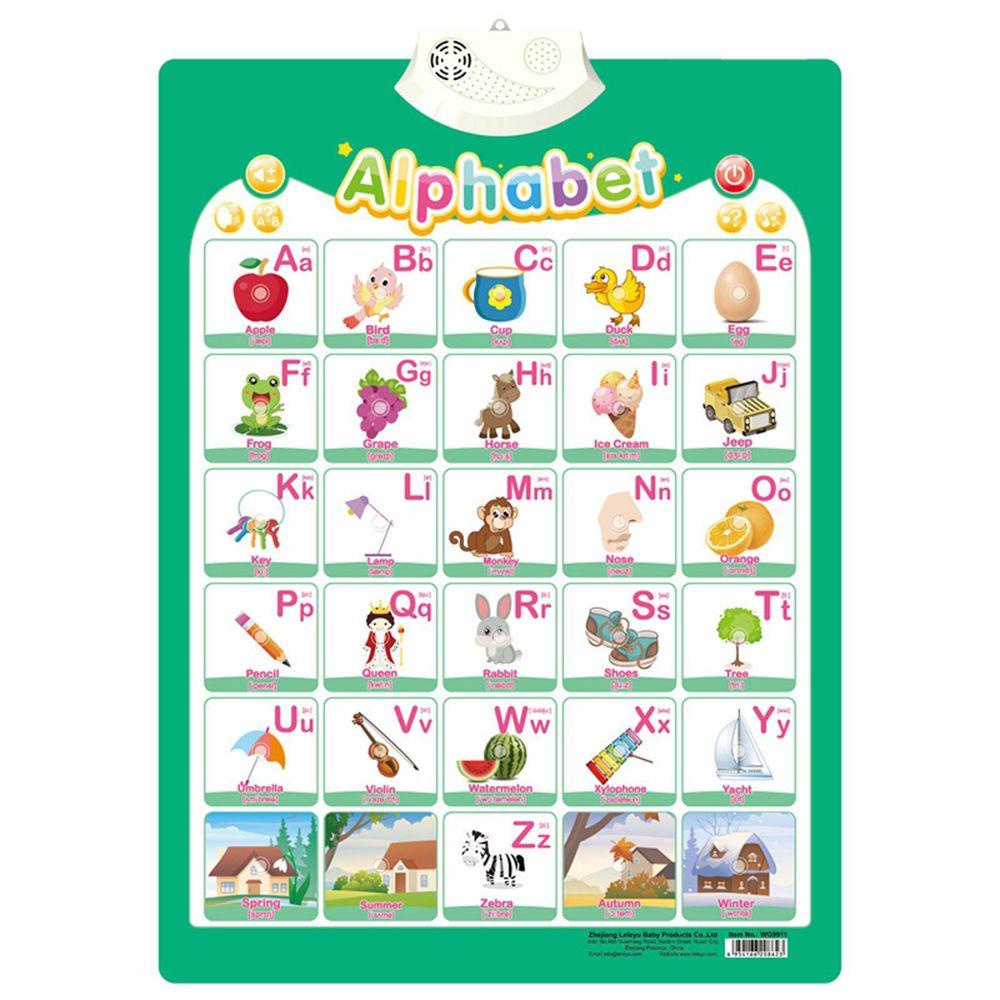 PISTA Áp Phích Học Chữ Cái / Số ABC Hình Động Vật Biết Nói Tương Tác Giáo Dục Cho Bé