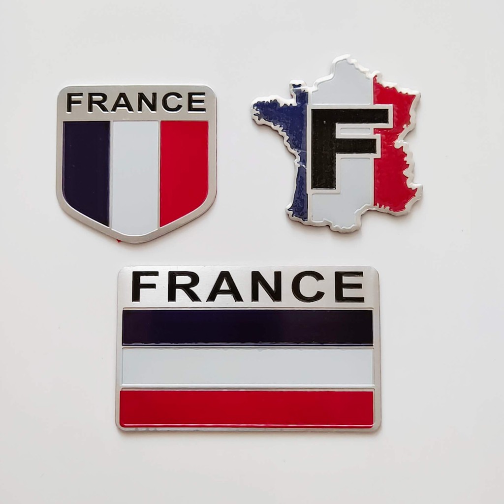 Tem Logo Cờ Pháp Bằng Nhôm Nhiều Kích Thước