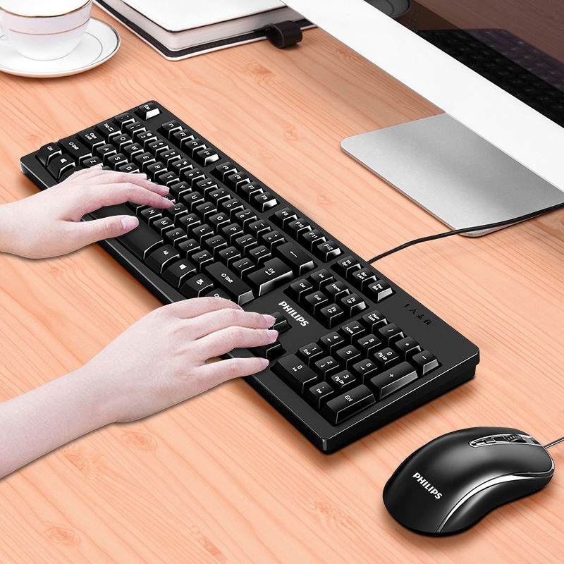 Bộ bàn phím và chuột chơi game có dây Philips máy tính xách tay để văn phòng tại nhà tắt tiếng USB | BigBuy360 - bigbuy360.vn