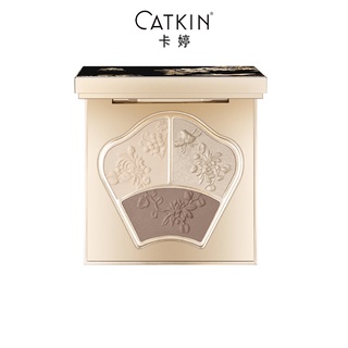  Bảng vẽ đường viền Catkin Matte Shadow Highlight Ba màu Một mảnh Bảng trang điểm dập nổi đa năng Bóng mũi Mỹ phẩm Trang điểm tự nhiên Đường viền 2,5g