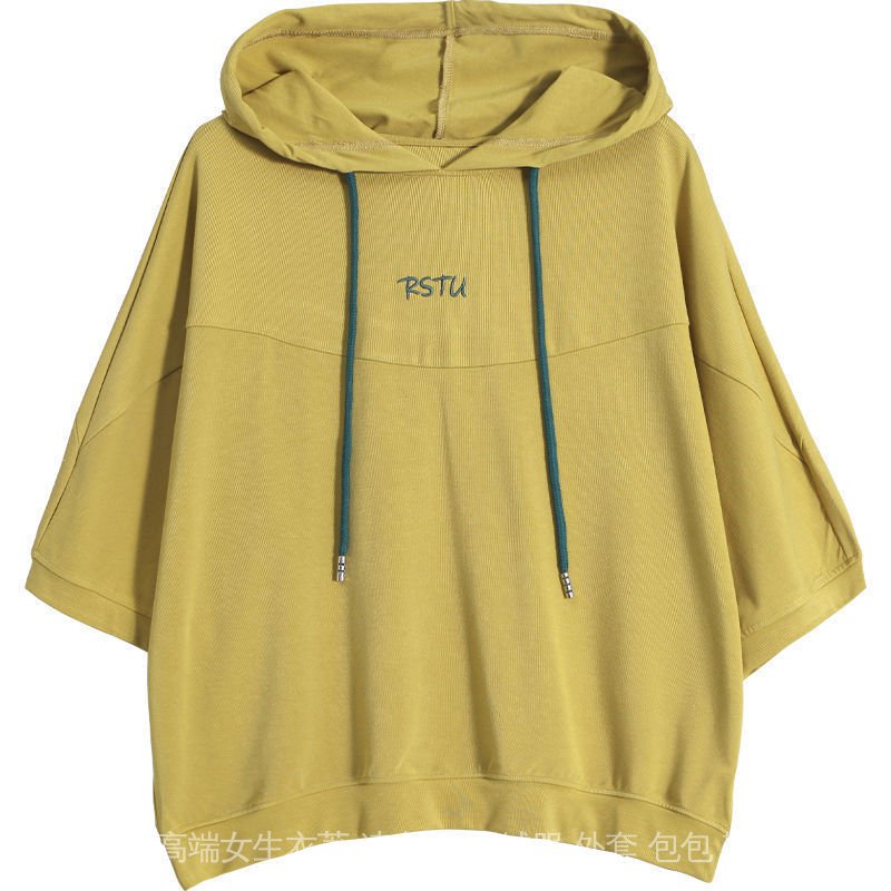 Áo Hoodie Ngắn Tay Dáng Rộng Phong Cách Hàn Quốc Dành Cho Nữ 2021