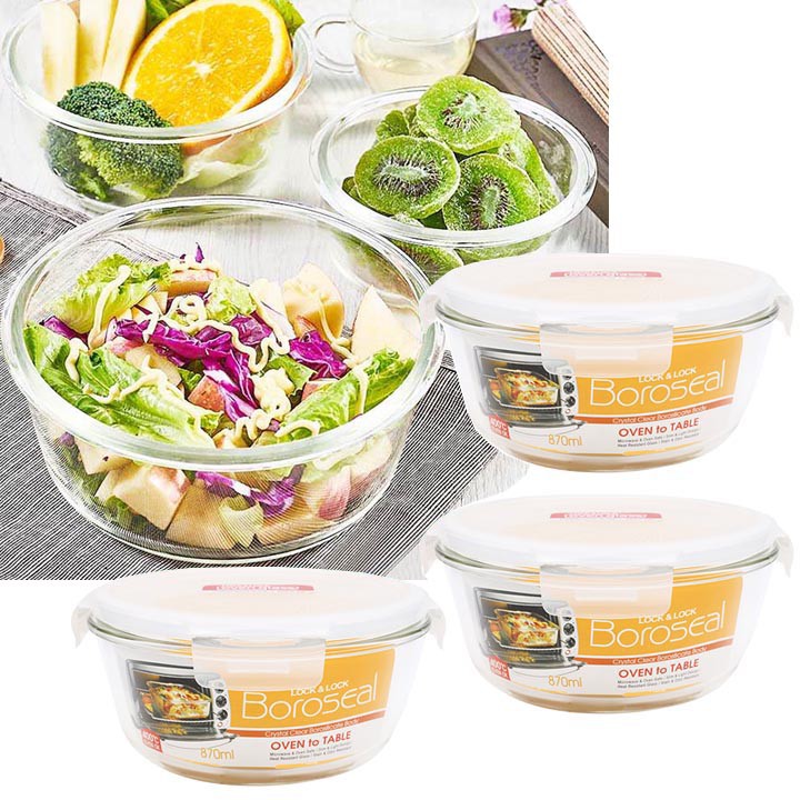 Bộ 3 Hộp thủy tinh Lock&Lock LLG855 870ml