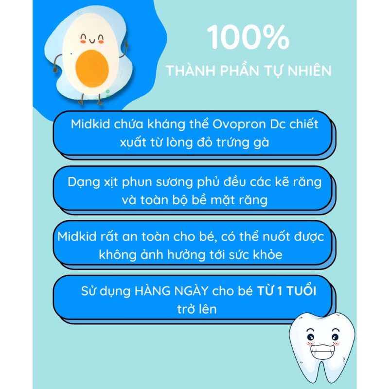 Xịt chống sâu răng sún răng Midkid chính hãng