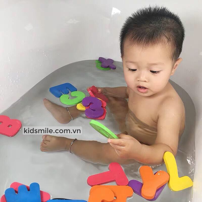 [Bb124] Đồ chơi nhà tắm trẻ em bộ chữ cái Tiếng Anh và số đếm thông minh bằng xốp nhiều màu sắc cho bé từ 1 đến 4 tuổi