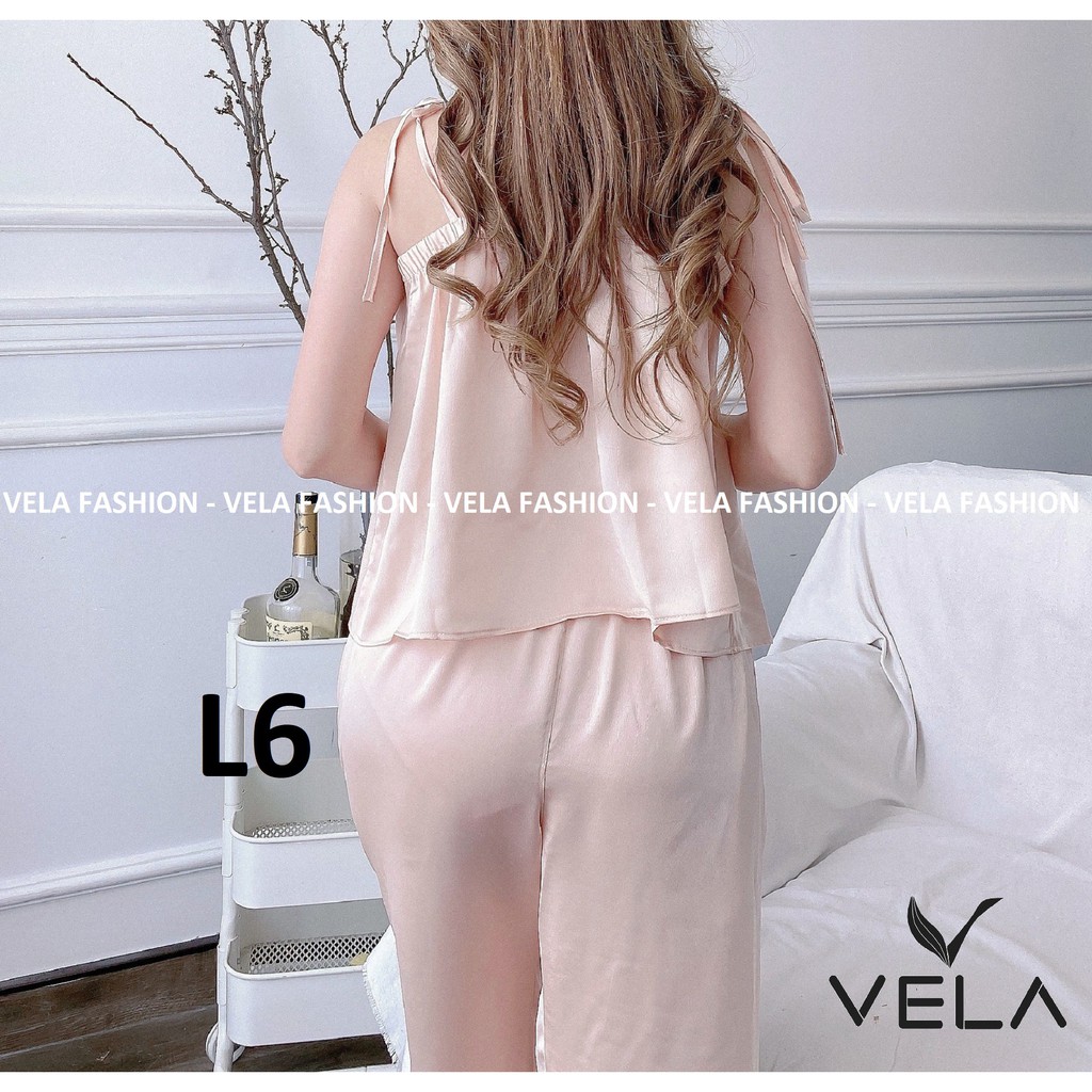 Bộ Lửng quần Lỡ 2 dây buộc nơ lụa Satin cao cấp | BigBuy360 - bigbuy360.vn