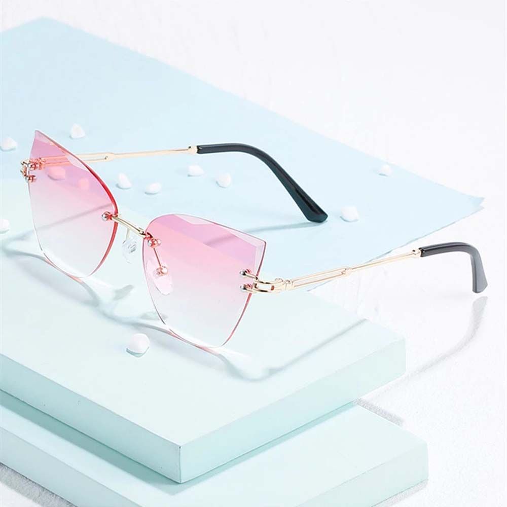 Kính mát mắt mèo không gọng đơn giản phong cách Hàn Quốc dành cho nữ
