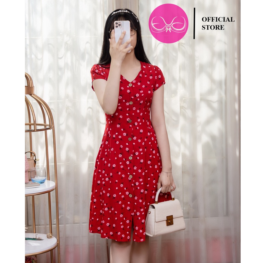 Váy Xòe ,Đầm Dáng Xòe Cổ Tim Họa Tiết Hoa Nhí Evalover | BigBuy360 - bigbuy360.vn