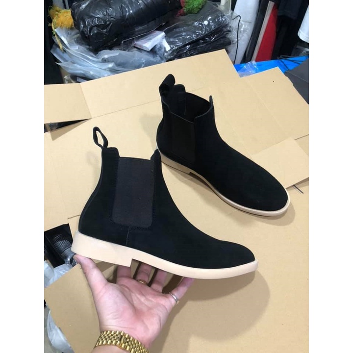 Giày Boots thời trang nam phong cách Chelsea boots chất liệu da lộn màu đen | BigBuy360 - bigbuy360.vn