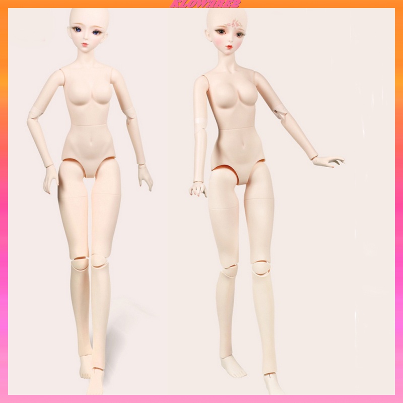 [KLOWARE2]60cm Ball Jointed Doll Nude Vinyl Body Mold without Head DIY Practice Parts