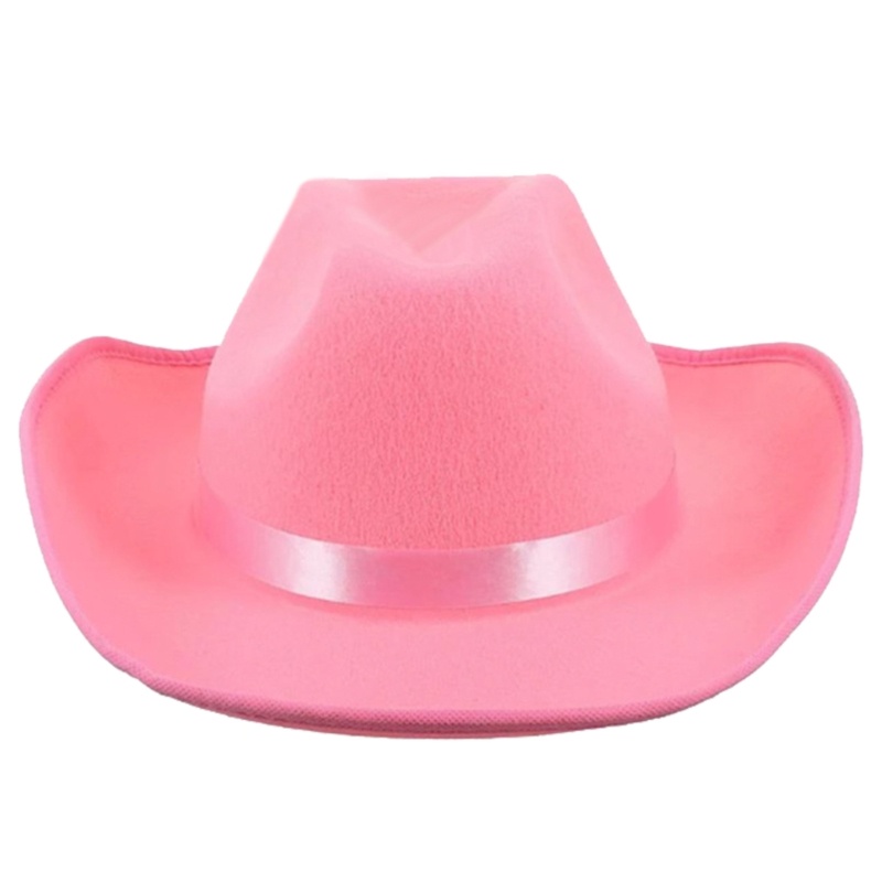 Mũ Fedora Vải Nỉ Dày Dặn Màu Trơn Nhẹ Nhàng Có Vành Che Nắng Kiểu Cao Bồi Phương Tây Cho Nam Và Nữ