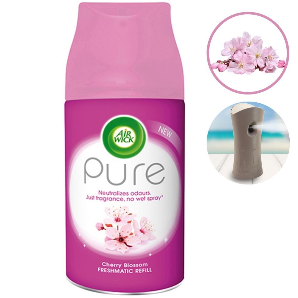 HOA ANH ĐÀO,Bình xịt tinh dầu thiên nhiên Air Wick Cherry Blossom Xông thơm phòng,chỉ chứa tinh dầu không chứa nước,