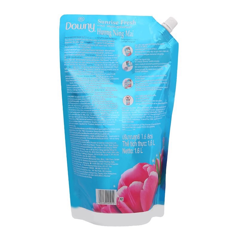 NƯỚC XẢ DOWNY TÚI HƯƠNG NẮNG MAI 1,6L