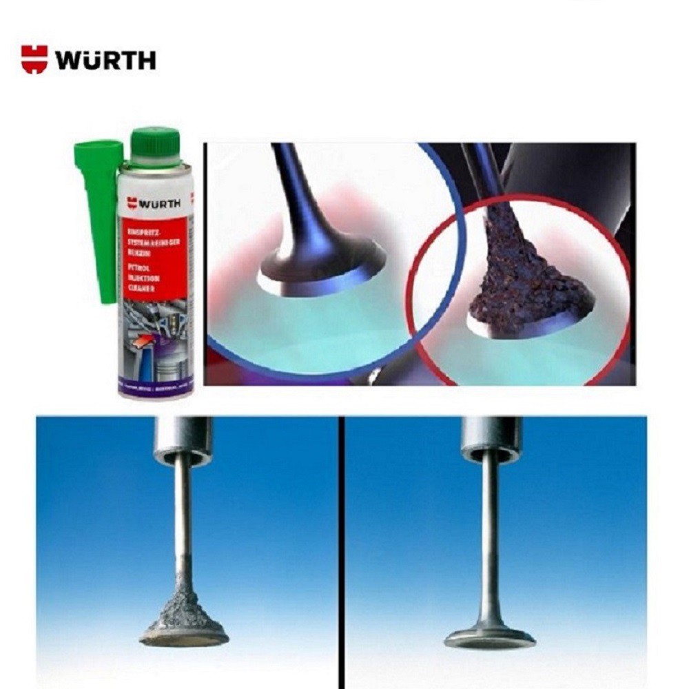 Súc béc xăng Wurth Petrol Injection System Cleaner 300ml 5861111300 Làm sạch hệ thống phun xăng, gia tăng tuổi thọ động.