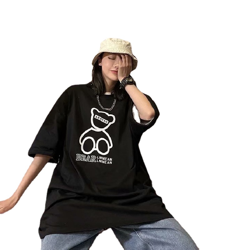 Áo thun tay ngắn dáng rộng in họa tiết hoạt hình thời trang Hàn Quốc cho nam size M-5Xl