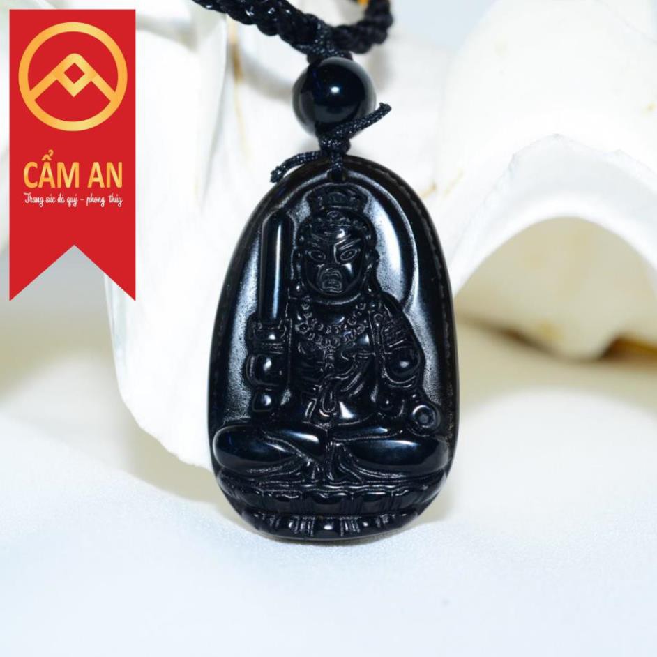 Mặt dây bản mệnh màu đen đá t.ự nh.iên núi lửa Obsidian  phù hợp mệnh Kim, mệnh Thủy và mệnh Mộc