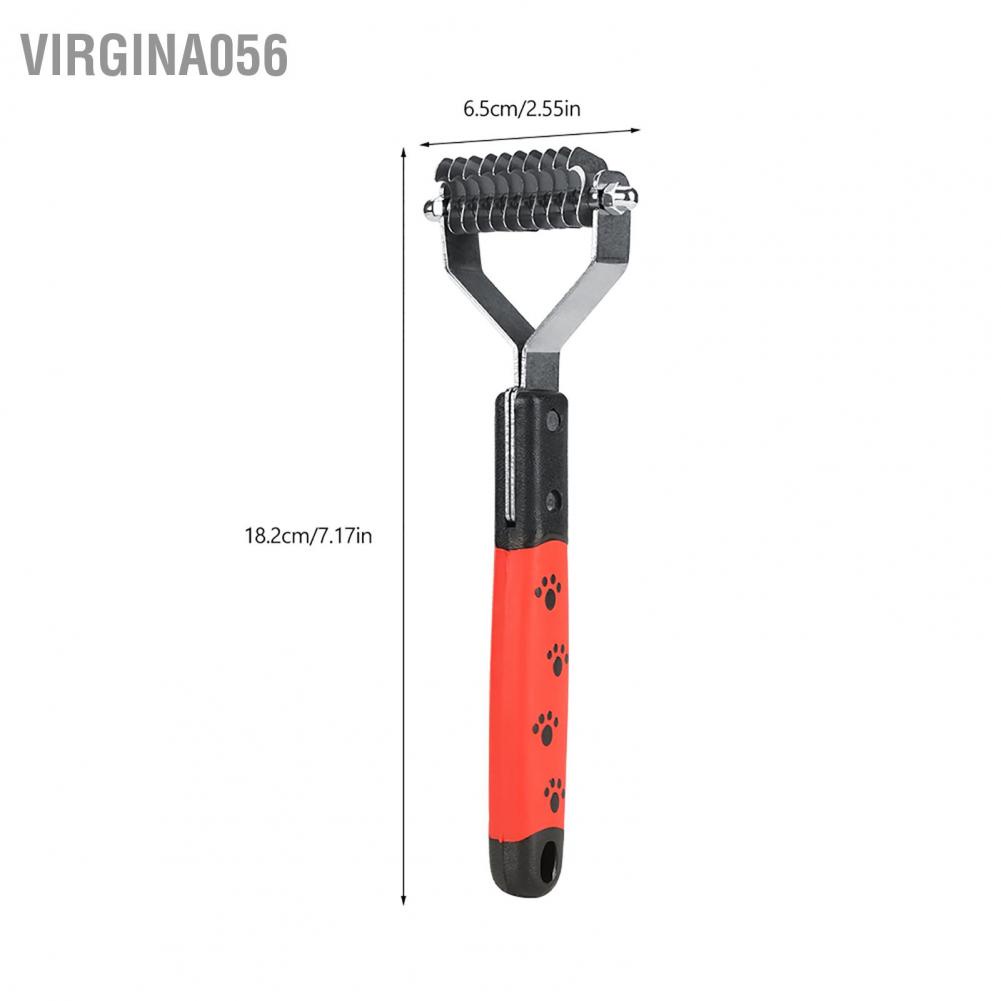Virgina056 Pet Hair Comb Stainless Steel Pin Grooming Deshedding Tool for Dogs Cats Long
