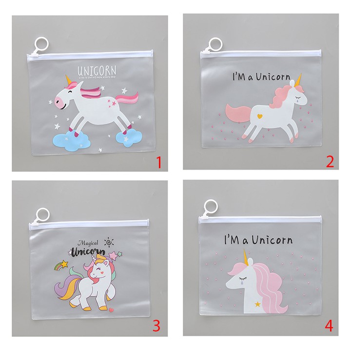 HCM - Túi nhựa kéo A5 ngựa Unicorn sắc màu dễ thương