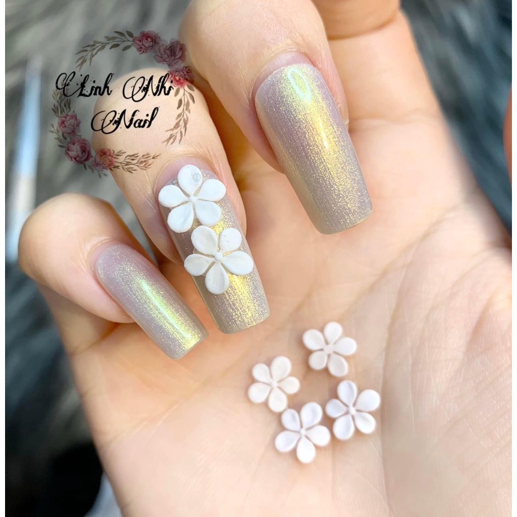Hoa bột nail gắn móng tay Hoa mai 1 tầng  ( set 2 bông/ 10 bông ) THIÊN DI NAIL