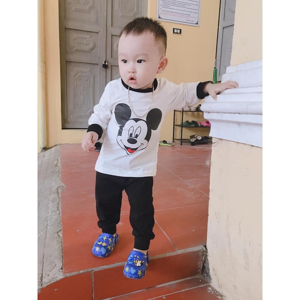 bộ mickey bé trai bé gái quần dài áo dài